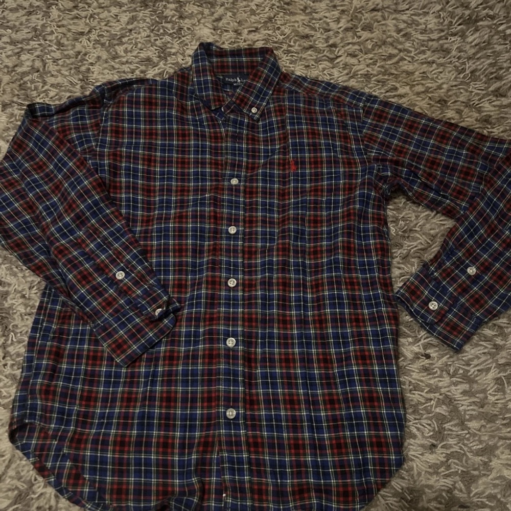 Ralph Lauren Blue and Red Plaid Casual Shirt